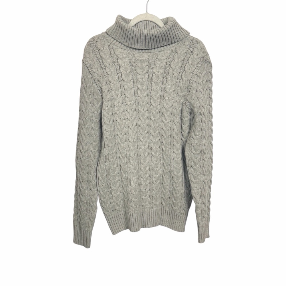 X-RAY Jeans Men Sz M Gray Turtleneck Chunky Cable Knit Sweater Pullover NWT